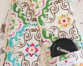 DSLR Camera Strap Cover- lens cap pocket and padding included-Songbird
