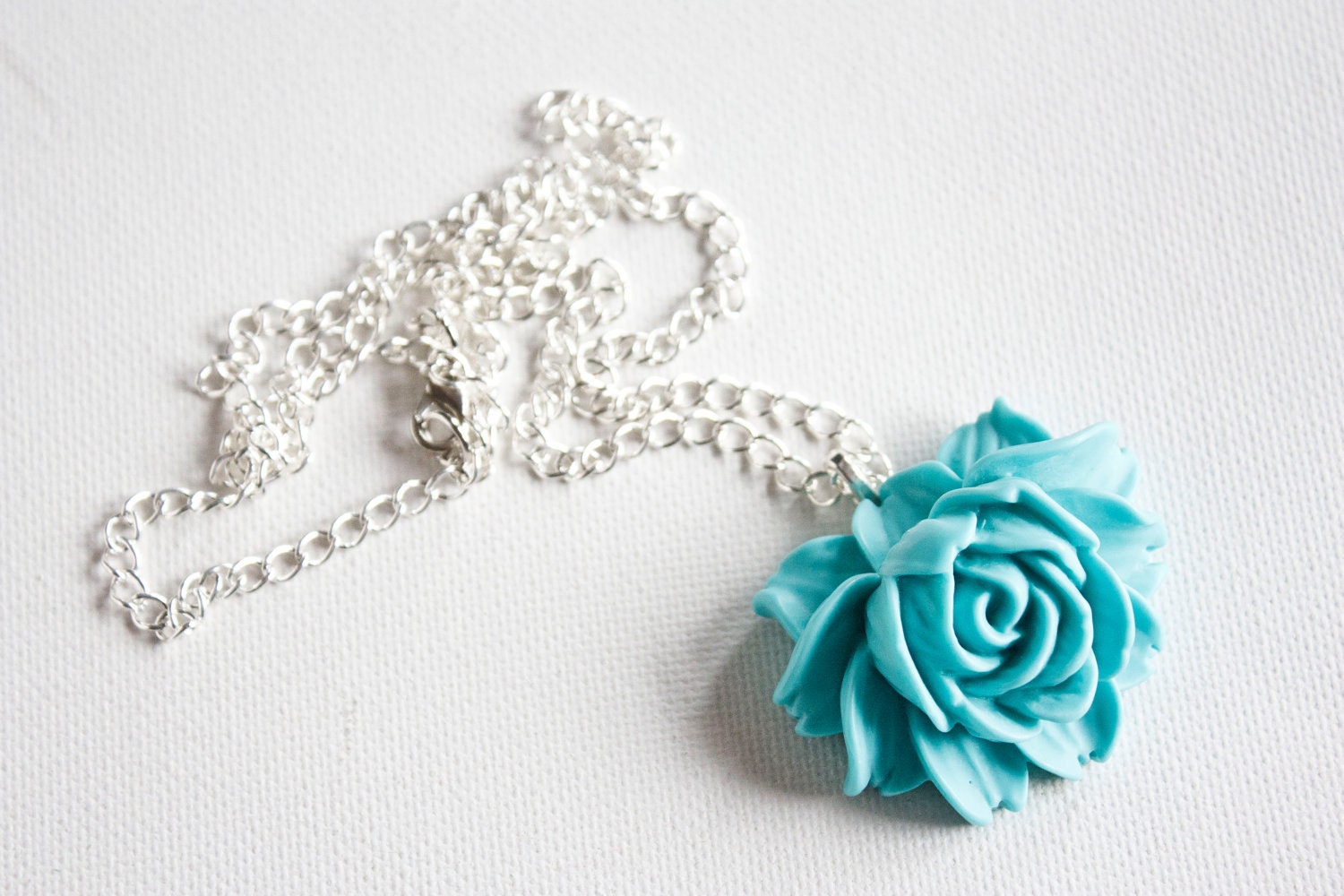 Large Blue Flower Necklace