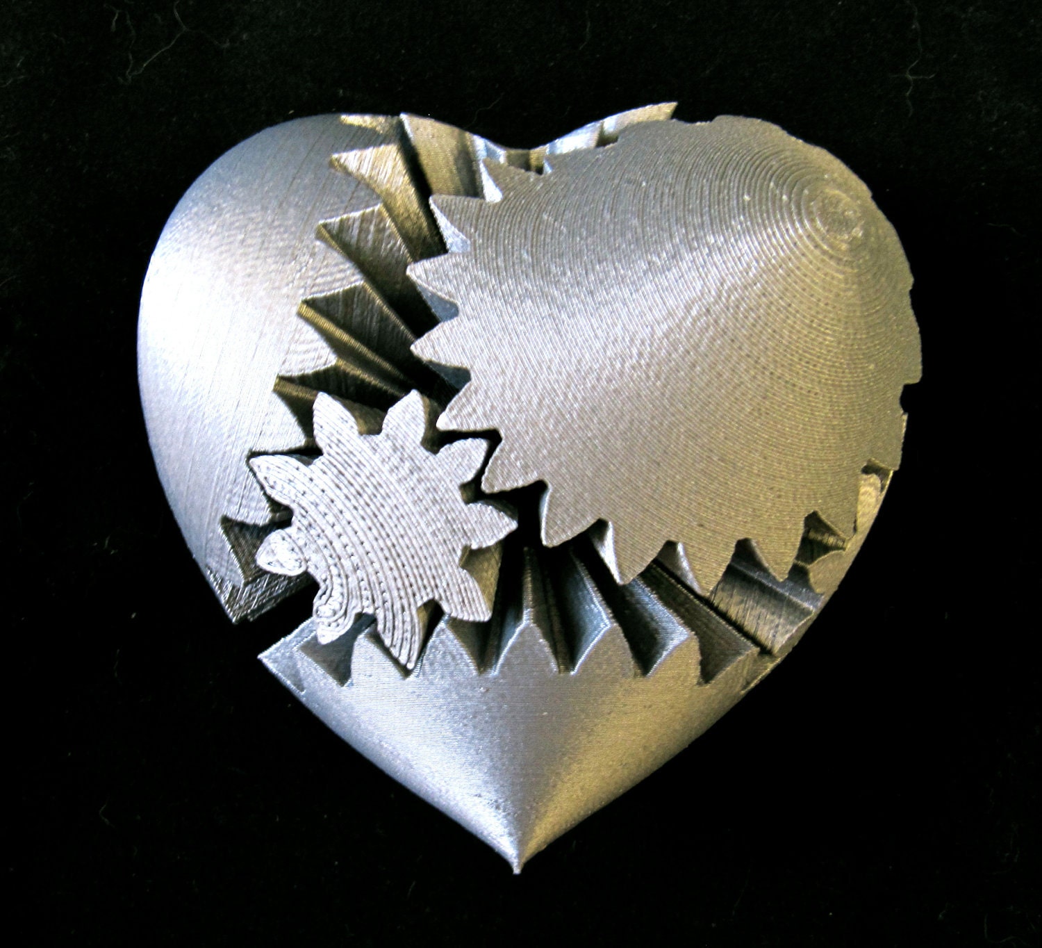 Steampunk Rotating Gear Heart (3D Printed)