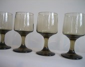Vintage Libbey Accent Tawny Wine Goblets Set of 4