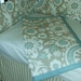 Baby Bedding Crib Quilt and Crib Skirt Bumper Pads  Grey and  White Pink BlueToddler Blanket Set