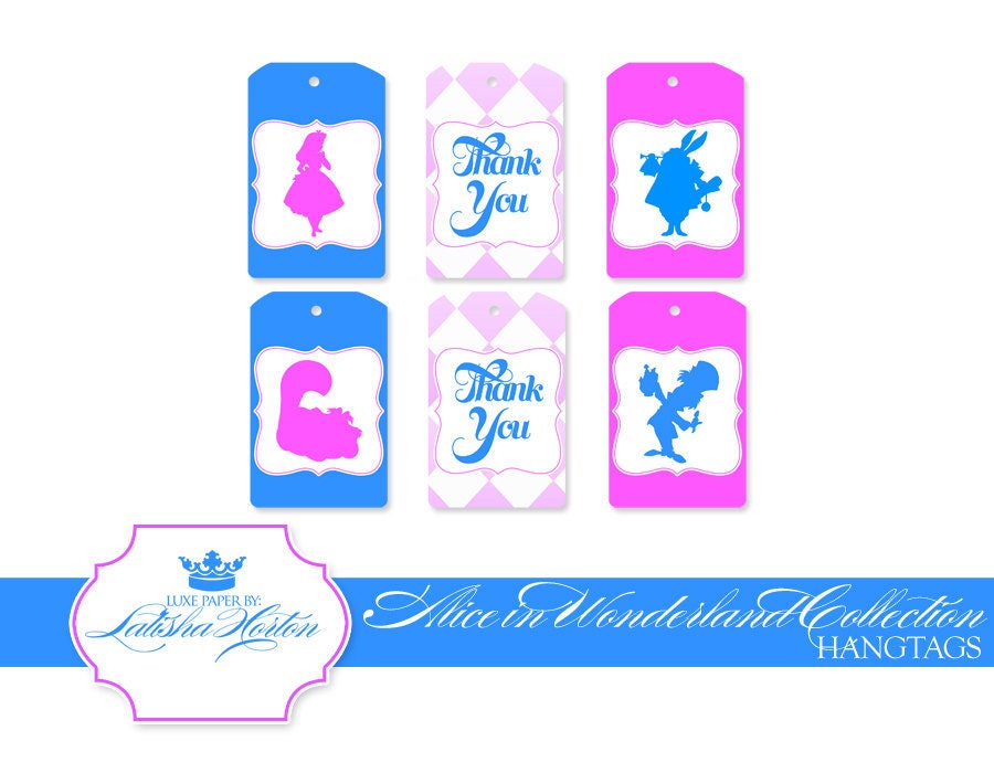 Alice In Wonderland Inspired Party - Printable Hangtags