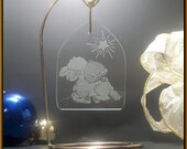 Christmas Ornament Little lamb of god. Hand engraved glass holiday decoration - GlassGoddessNgraving