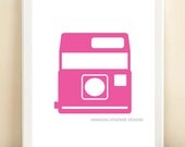 Pink Polaroid Camera print poster