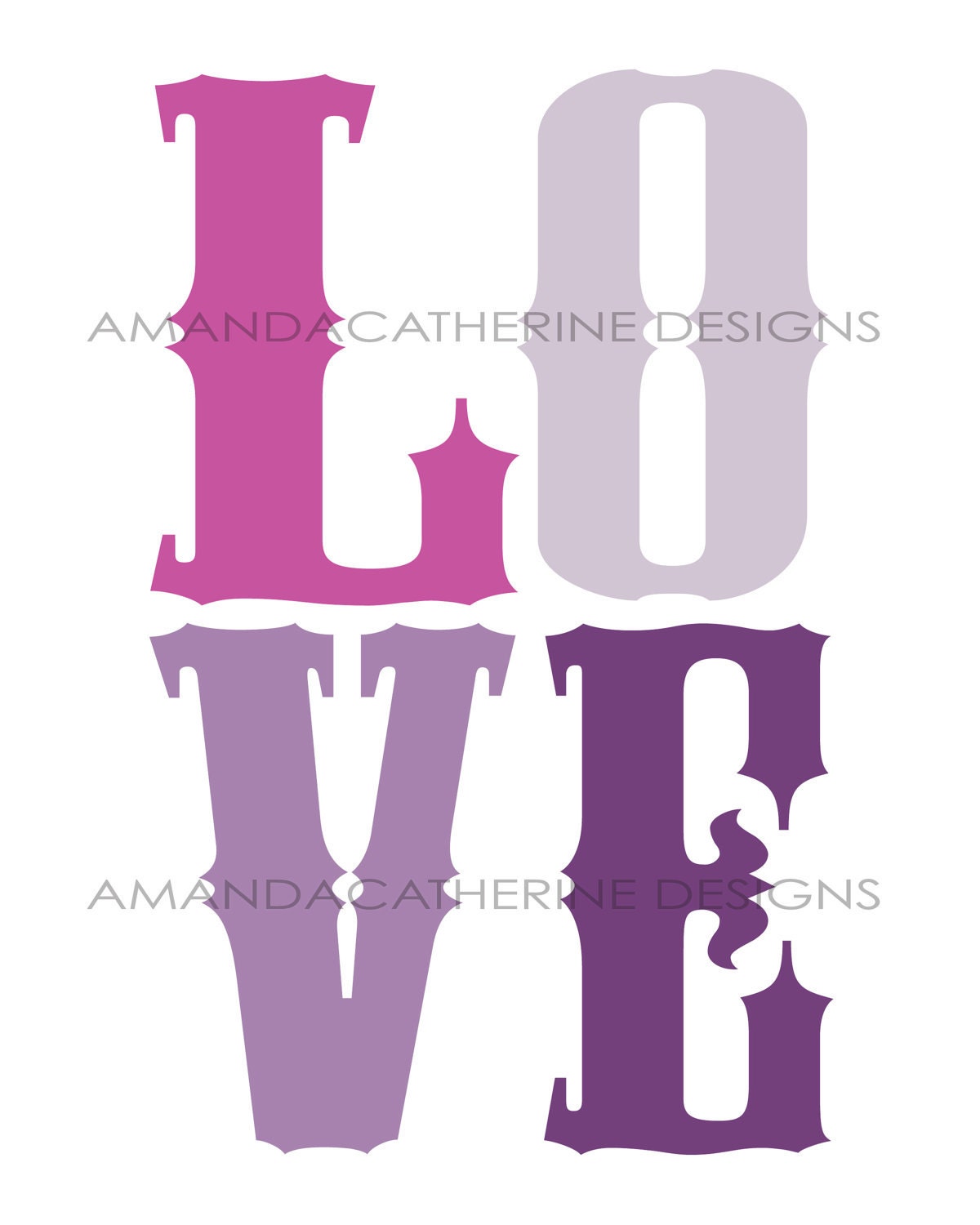 Purple "Love" print poster