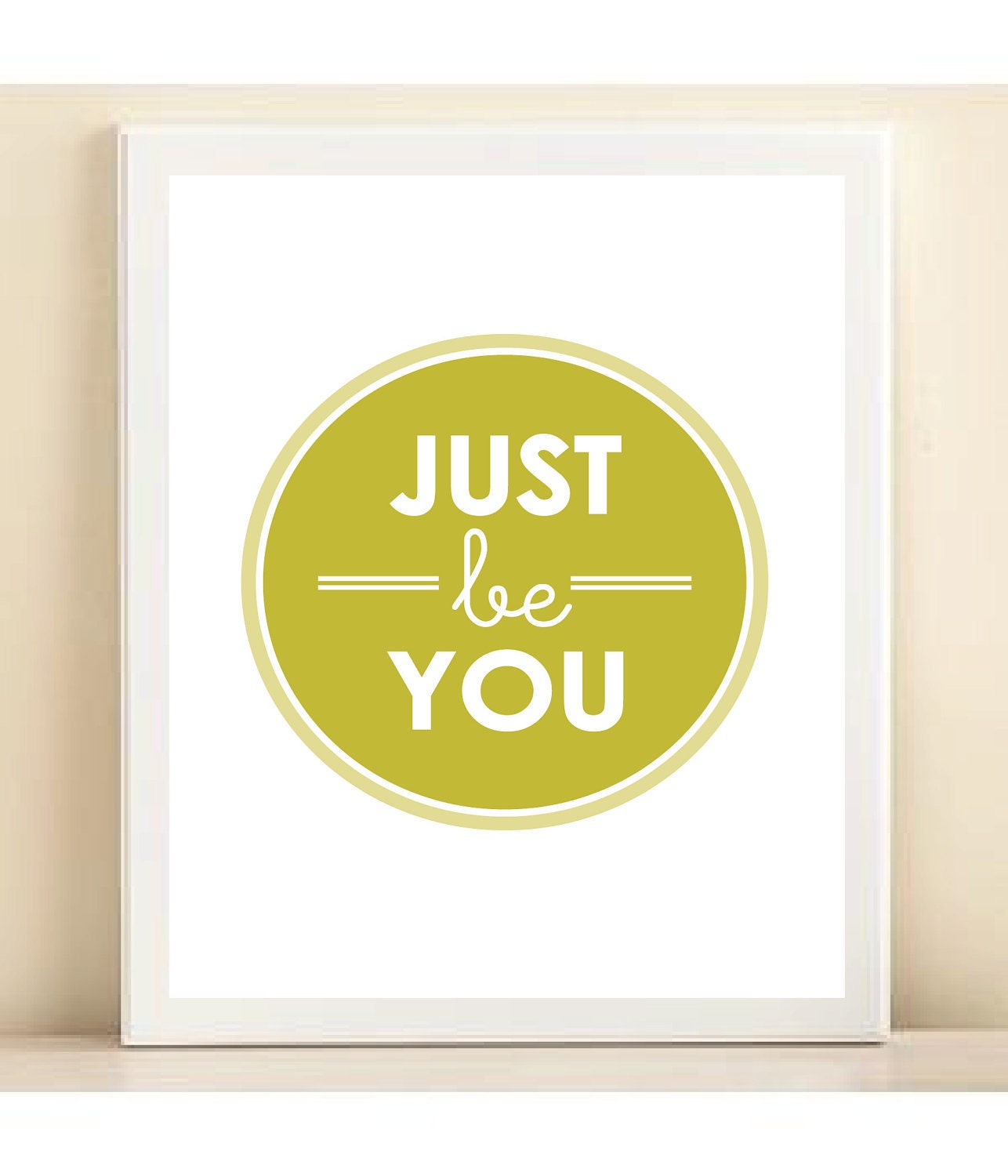 Green "Just Be You" print poster