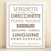 Italian Pasta print poster