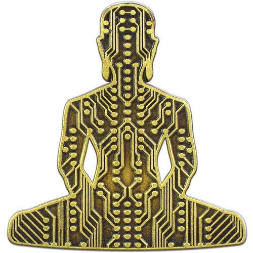 Digital Buddha 2.5 Pin - (Antique Gold)