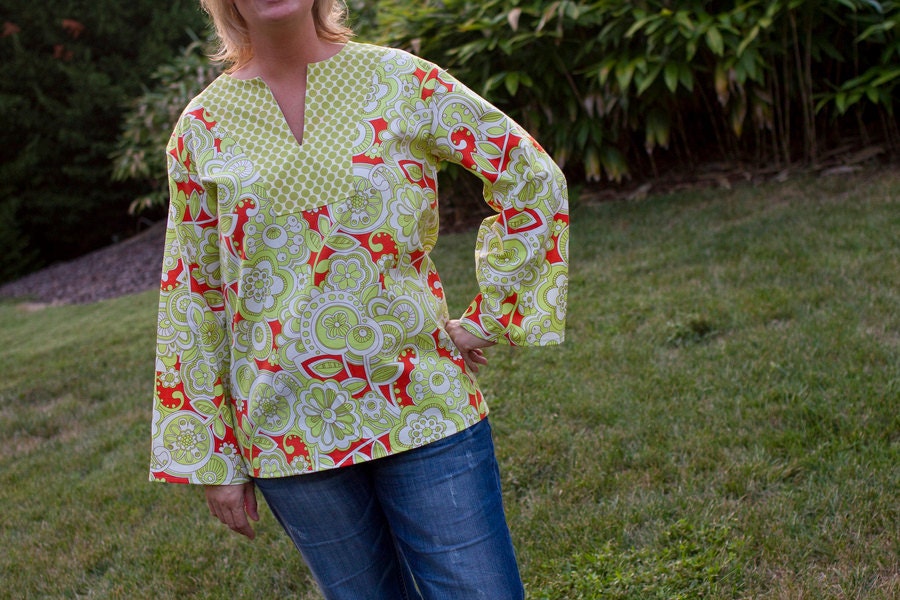 The Penny Tunic, Ladies, Amy Butler Fabric Choice- FREE SHIPPING to US