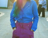 Denim Skirt - With Punk Screenprint Only Anarchists Are Pretty -Pencil Skirt -Vintage -