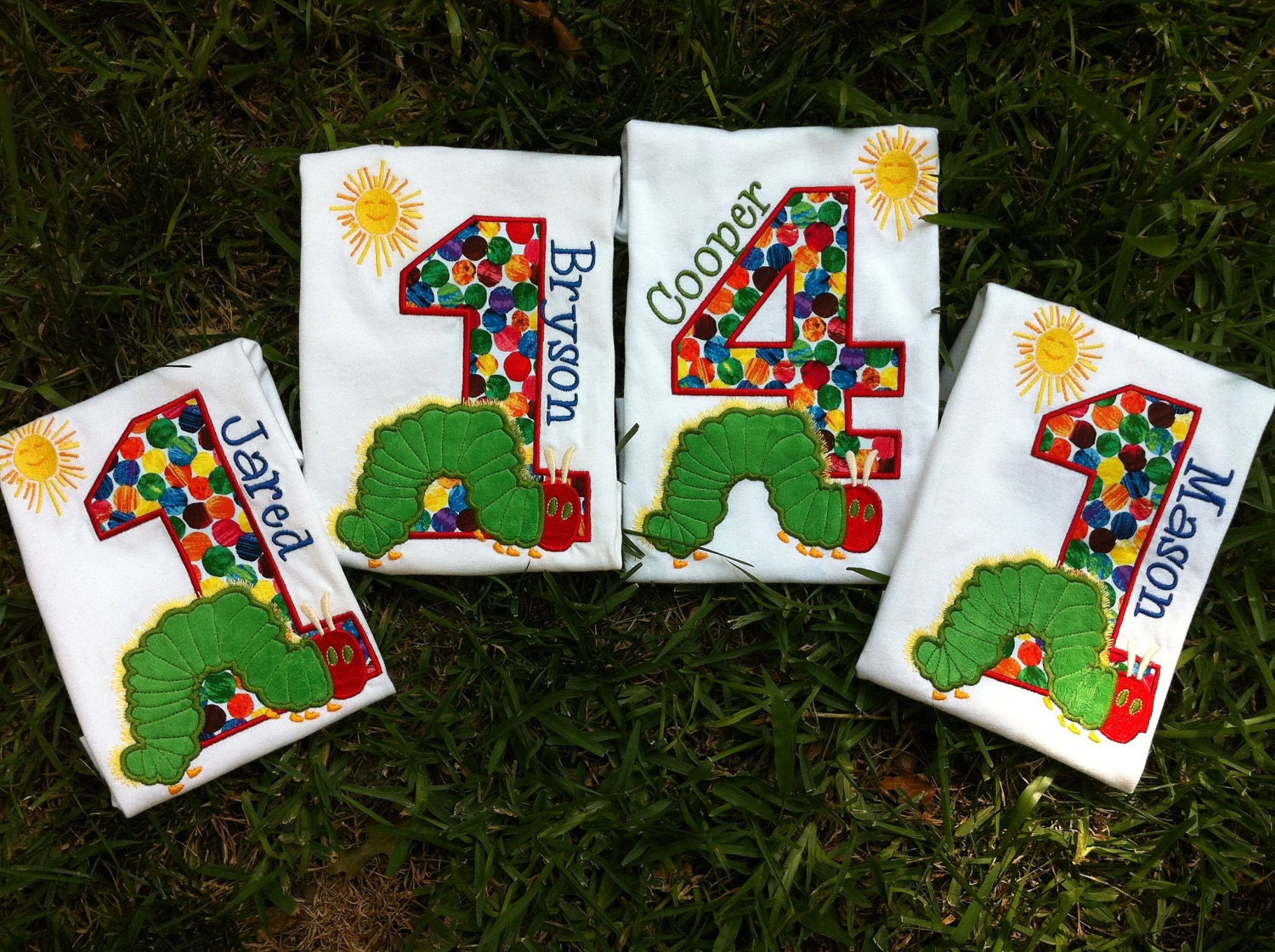 Very Hungry Caterpillar applique and embroidery birthday shirt