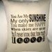 You Are My Sunshine Pillow, Baby Room Typography Cushion, Modern, Shabby Chic, Ivory Affordable Home Decor, Words, Song