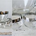 Mid Century Silver Rimmed Bowl and Glasses