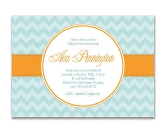 Chevron Invitation Chevron Bridal Shower Invitation Modern Chevron Baby Shower Invitation DIY Printable or I Print - Ava Collection