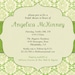 Damask Bridal Shower Invitation Shabby Chic Baby Shower Autumn Wedding Invitation Green Yellow DIY Digital or Printed - Angelica Style