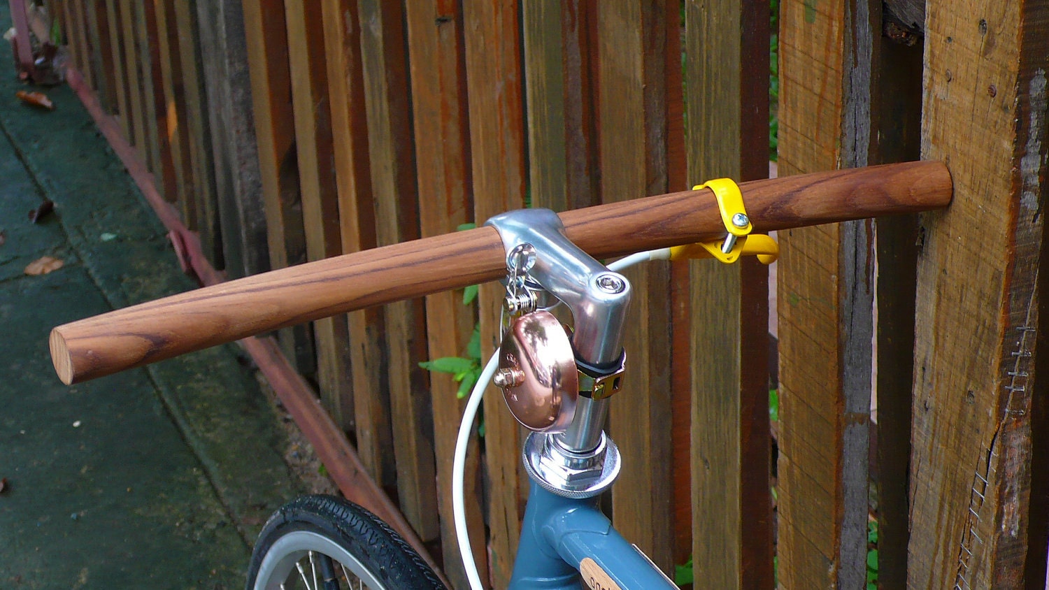 bicycle handlebar - solid TEAK wood, vintage style