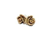 Rose Earrings - Light Brown