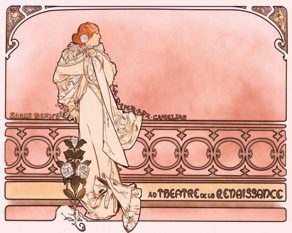 Art Nouveau Wall Decor Art Alphonse Mucha Theater Ad for Sarah Bernhardt - ArtdeLimaginaire
