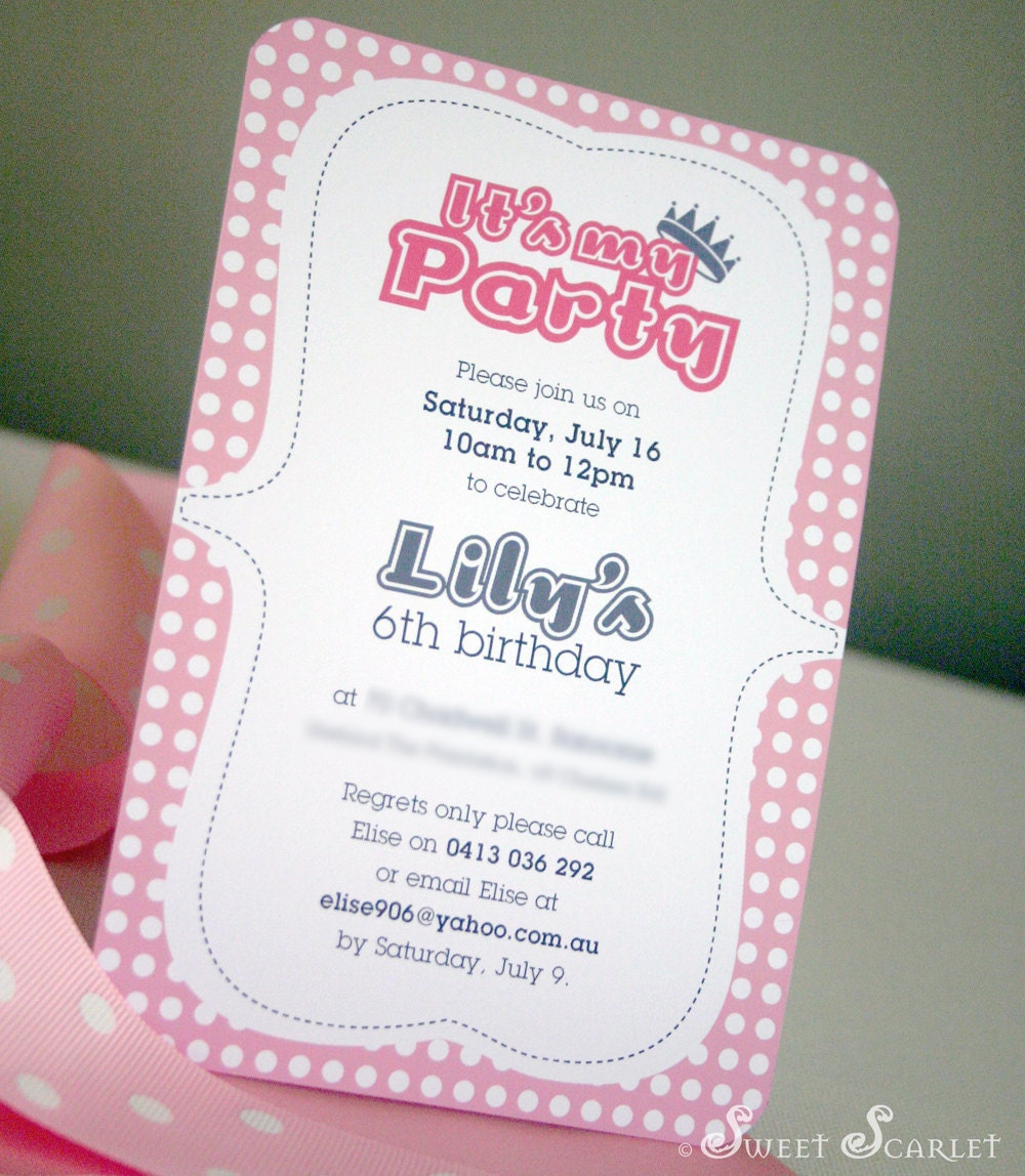 PRINCESS Printable Invitation - 7"x5" Personalized - Print Your Own Il_170x135