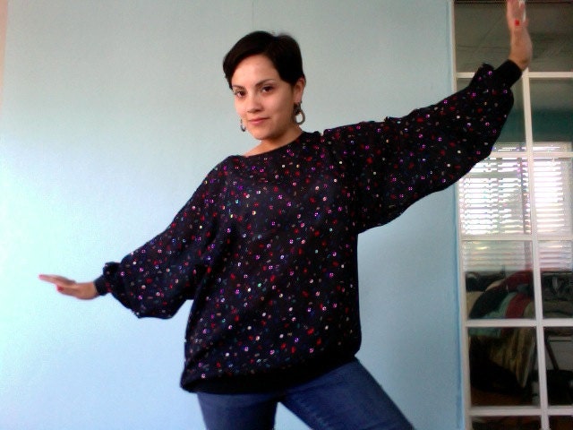 1980s Vintage Picaso Print Oversized Sweater Size M - L