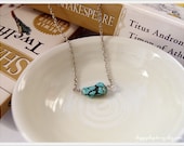 Blu - Single turquoise nugget stone necklace