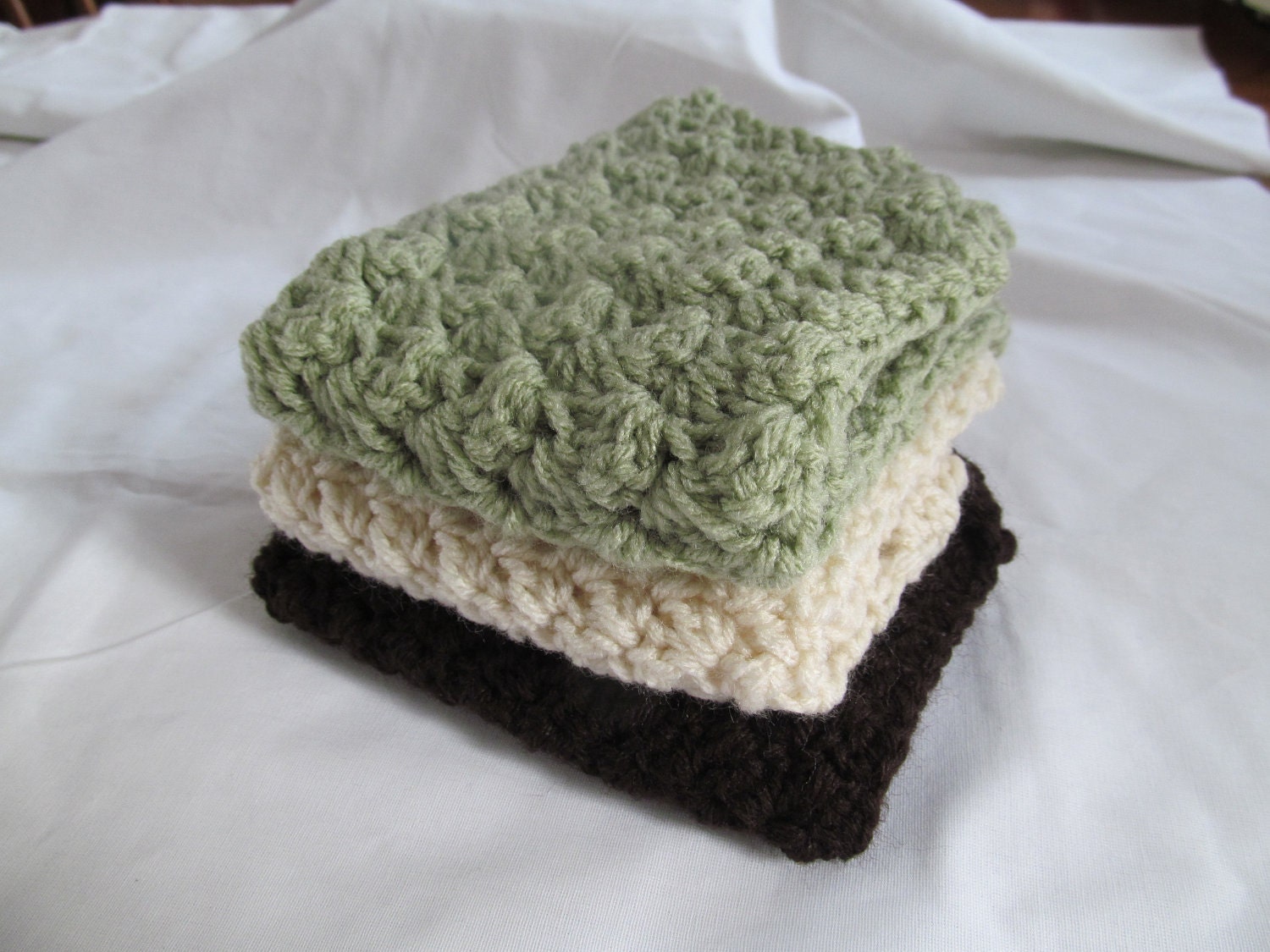 Set of 3 Crocheted Dishcloths - any color available.
