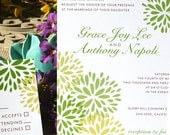Green Blossom Floral Wedding Invitation, or customize the colors