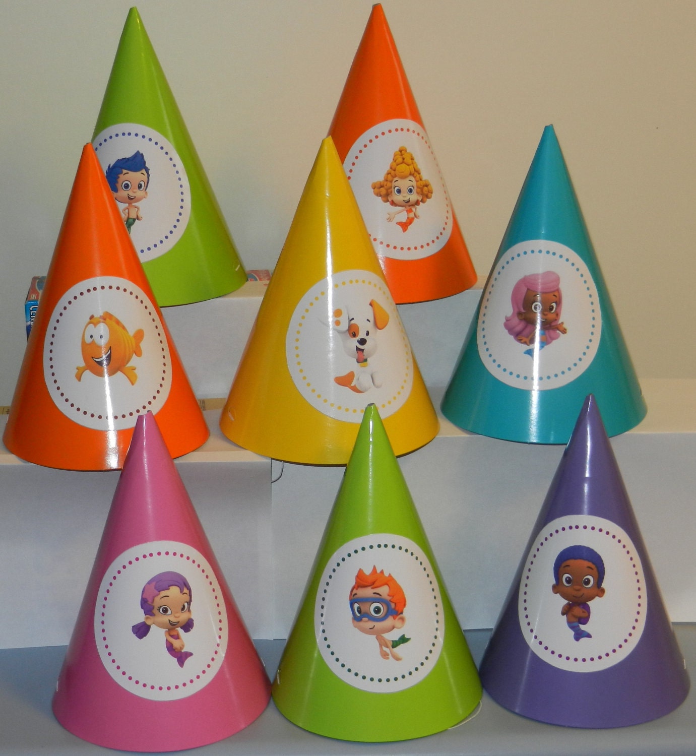 Bubble Guppy Guppies Birthday party hats decorations supplies set of 12