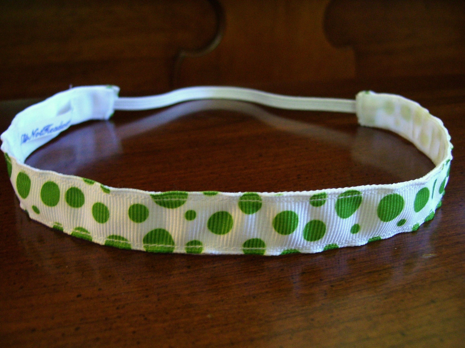 No Slip Headband Green Dots