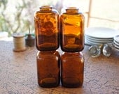 Little Shiny Brown Snuff Bottles Jars Bud Vase