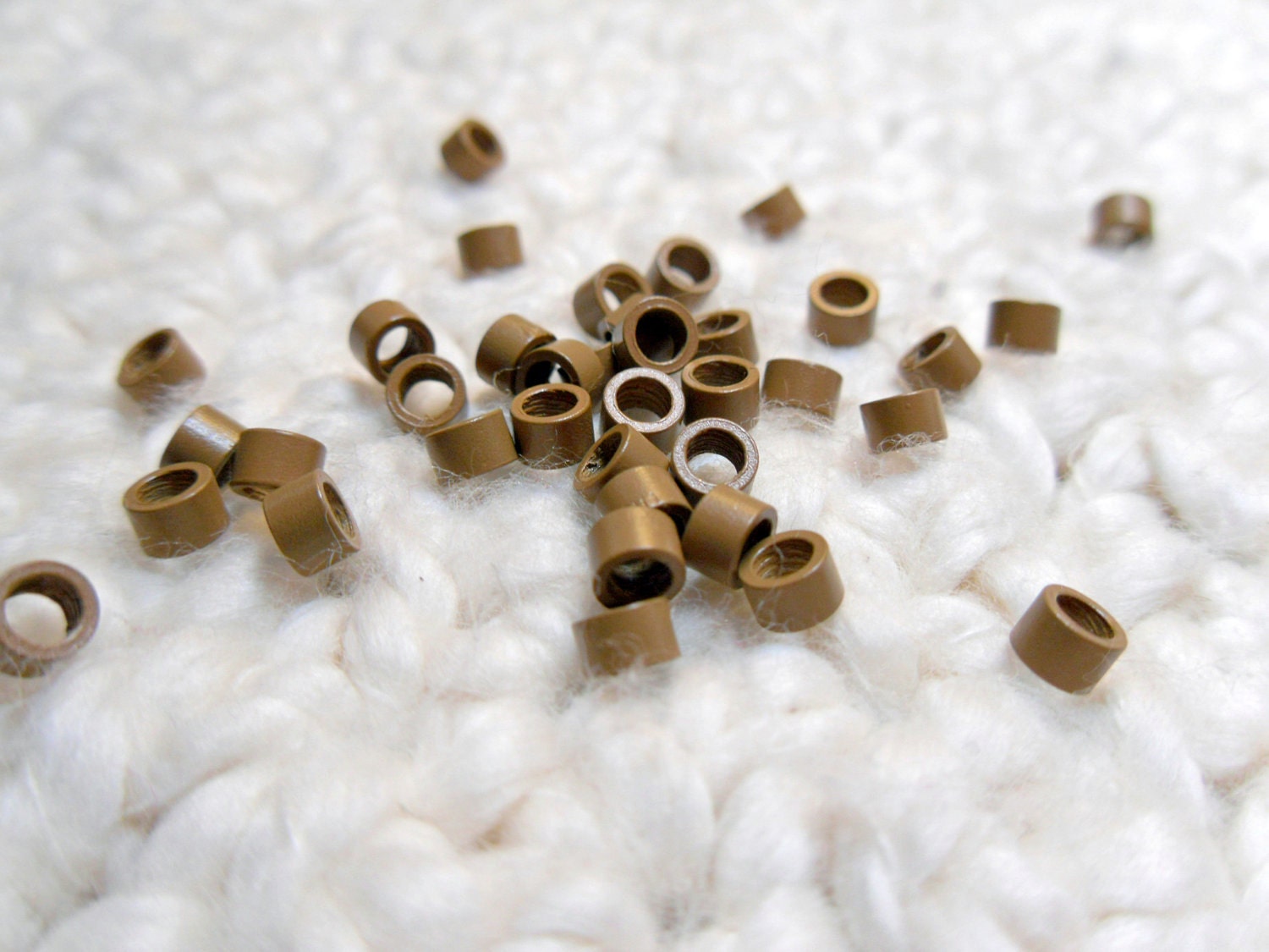 Crimp Beads, Micro Links, Screw Type, LIGHT OR DARK Brown Qty 30