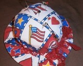 Patriotic Hat Shaped Pin Cushion with Red lace bow