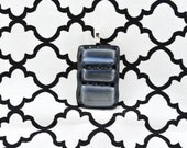 Black and Gray Streaky Fused Glass Pendant