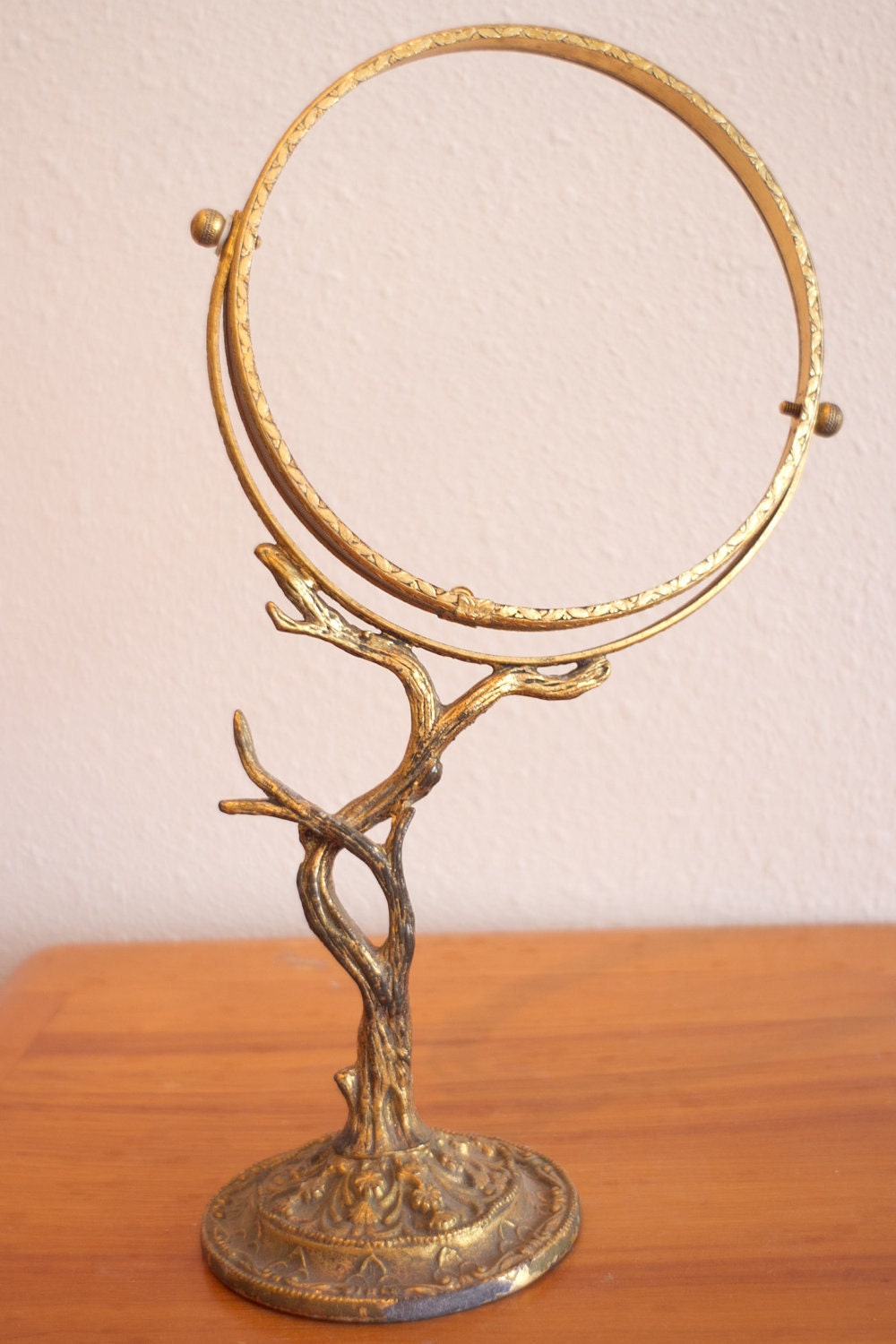 Antique Golden Tree Mirror Stand