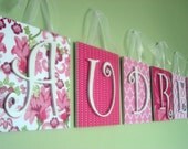 Personalized WOODEN WALL LETTERS Nursery Baby Childrens Room 7 1/2"  and 9" tall