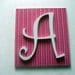 Pink Peony Collection Personalized WOODEN WALL LETTERS Nursery Childrens Room 7 1/2" tall