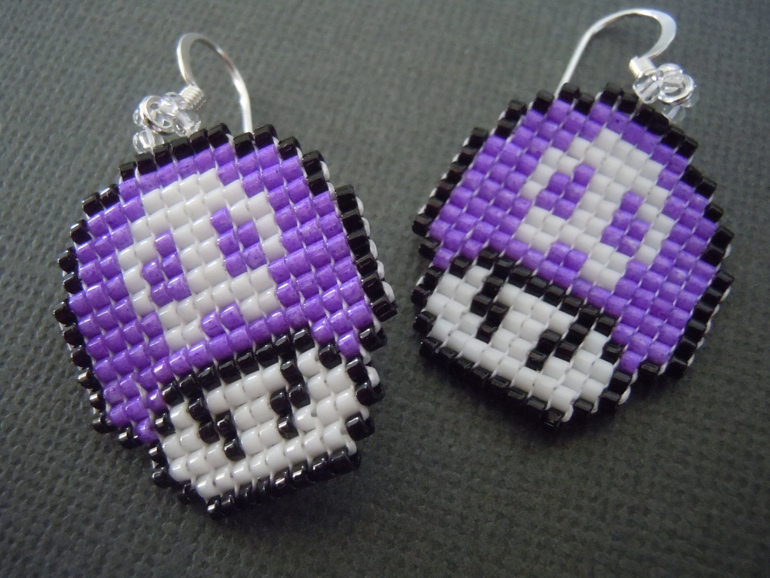 Poison Mushroom Pixel Earrings