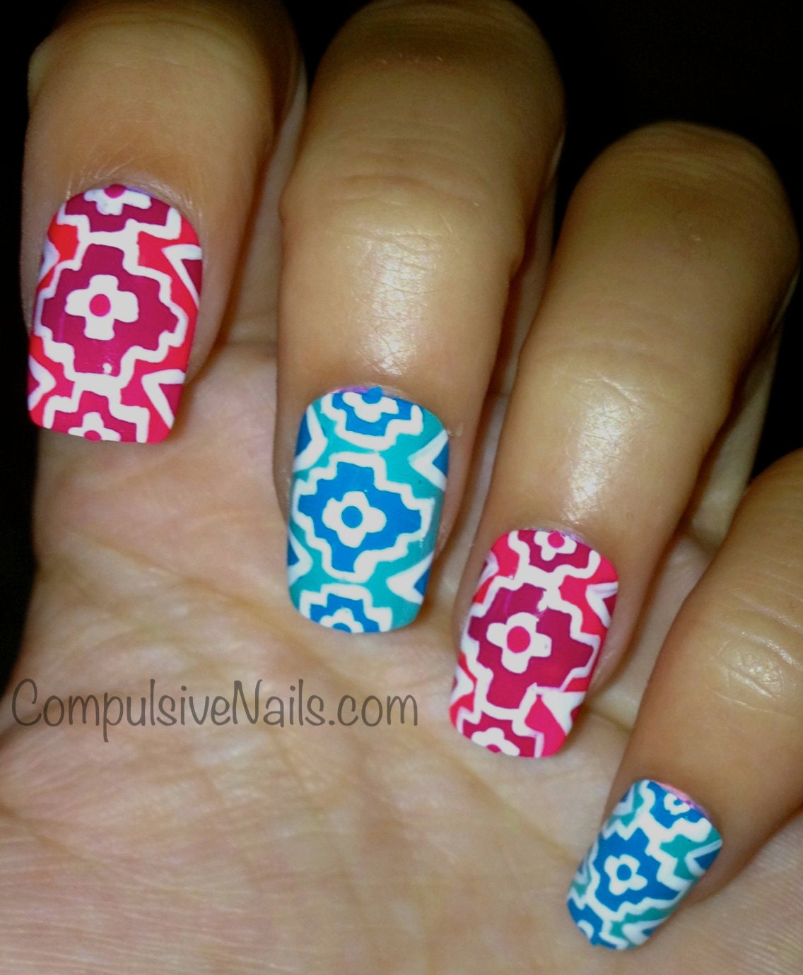 SALE Navajo Inspired Tribal Fake Nails