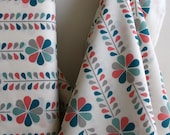 Organic Stem Stripe in Coral by Designer Dan Stiles from Birch Fabric - ONE HALF YARD