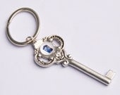 Doctor Who Keychain , Dr Who Key ring Tardis Steampunk Doctor Who Keychain, Sterling Silver Plated,  geek gift science Fiction