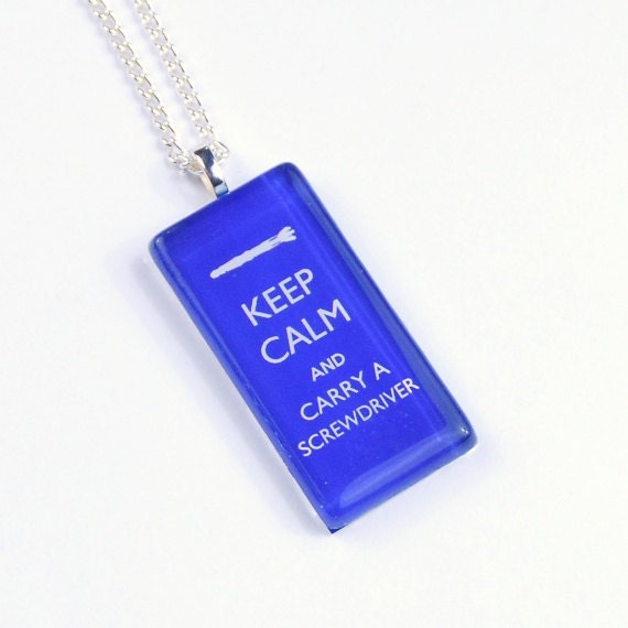 Doctor Who Jewelry dr who necklace Keep Calm Carry a Screwdriver Sonic  Glass Tile Pendant, Doctor Who Jewellery