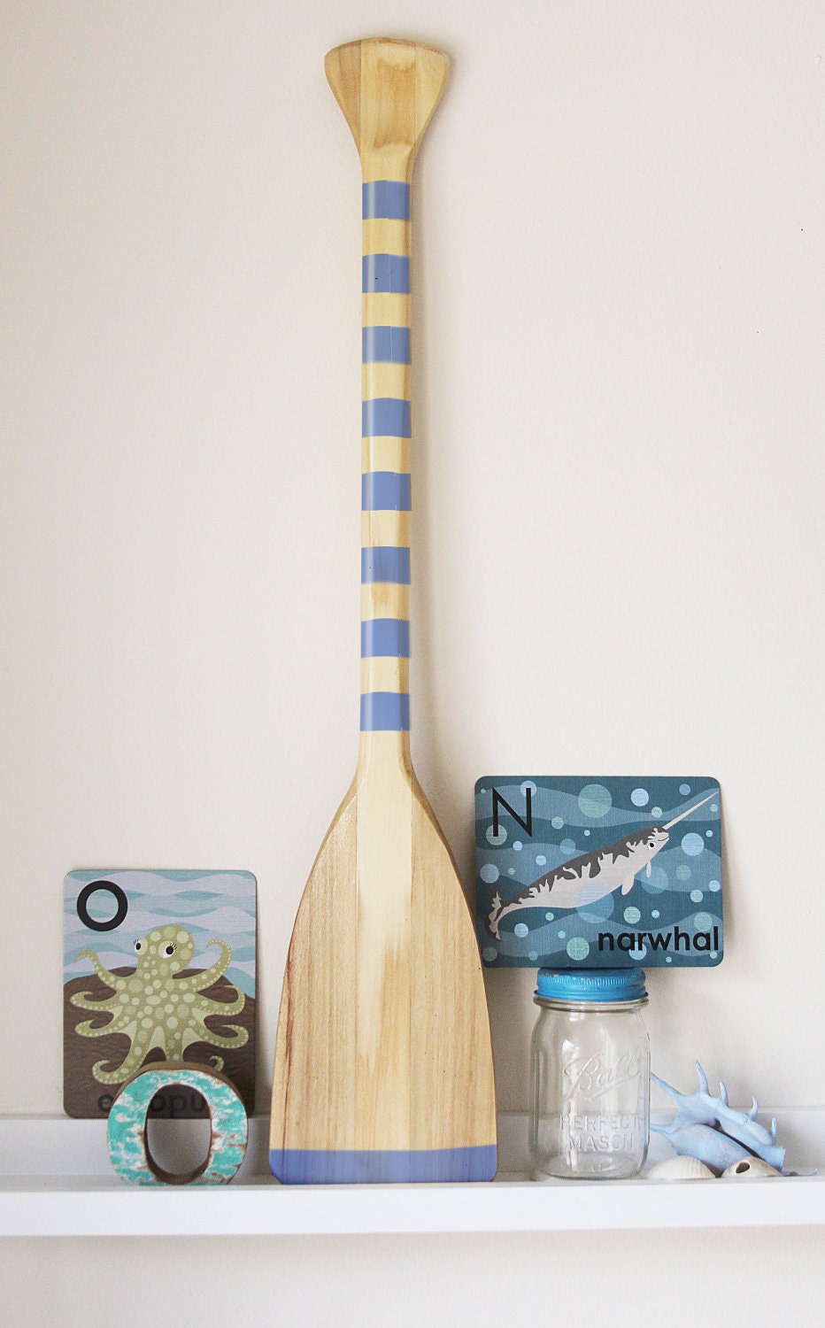 Beach Decor Paddle Ocean Blue Wood Nautical by SEASTYLE