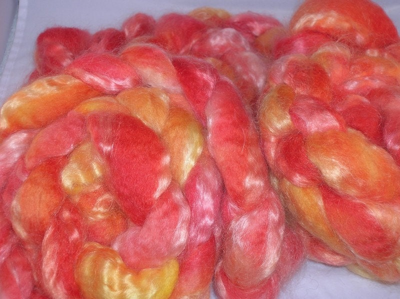 sw bfl wool and mohair roving - spinning fiber EU SELLER