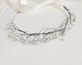 Sale sample - Woodland pearl head band, bridal vine hair, wedding head piece, outdoor wedding, bridal hair accessories, VIRGINIE