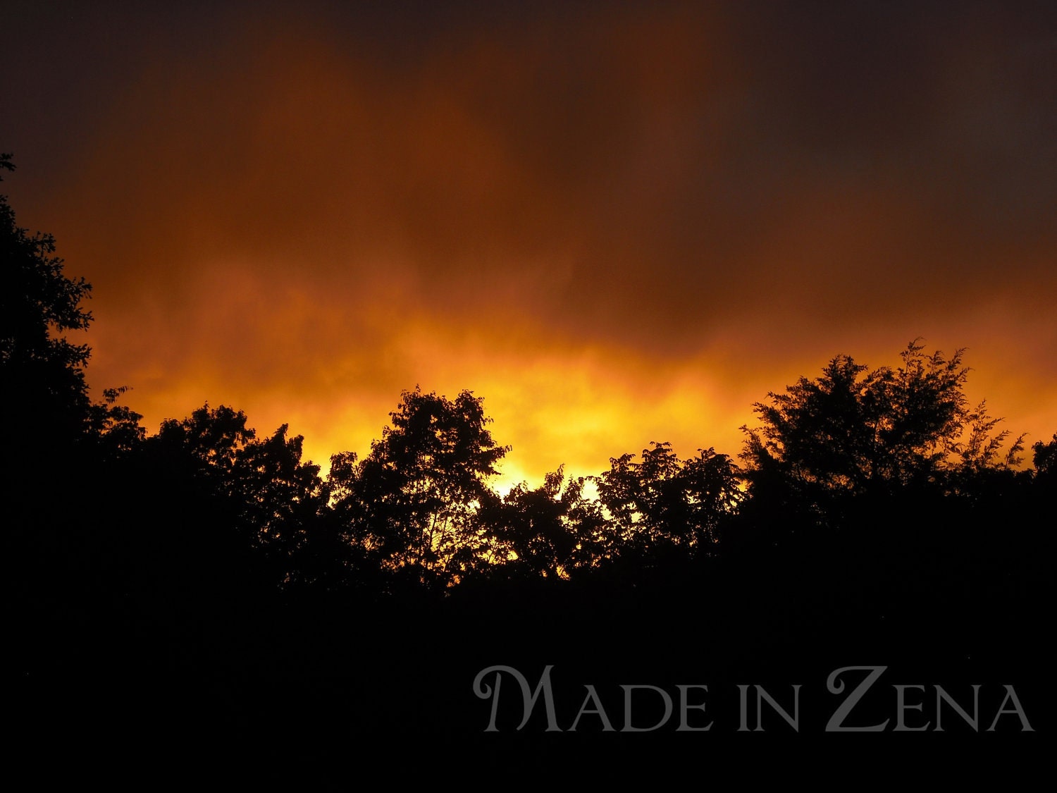 Fiery Zena sunset - 4 x 6 color print