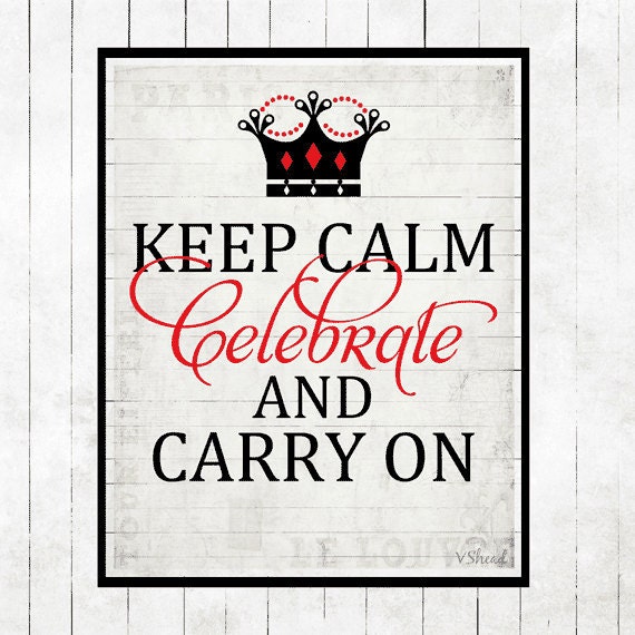 Keep Calm and Carry On Art Print Poster Black
