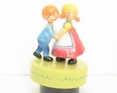 Vintage Neon Revolving Music Box - 1960s Boy and Girl Couple
