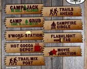 Camping Party - Campout Birthday Party - Party Activity Signs - Customized Printable (Camp, Campout, Camp Out, Outdoor, Lumberjack)