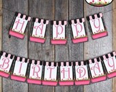 Paris Party - French Cafe - French Bistro - Bunting Banner - Happy Birthday Banner - Printable (Parisian Birthday Party)