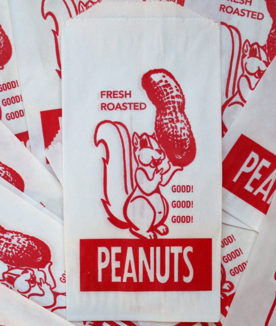 50 Retro Squirrel Peanut  Bags